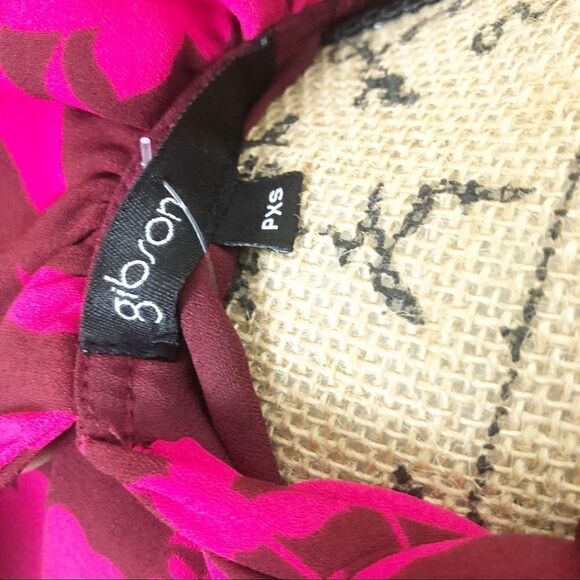 Gibson Pink Brown Flower Petite Dress Size PXS - Picture 10 of 10